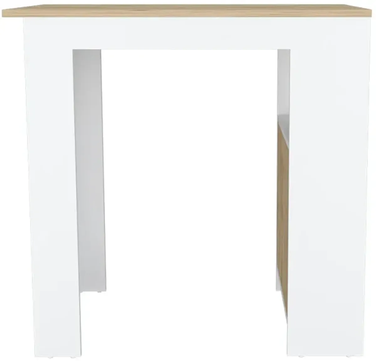 Kitchen Island Wynne, Kitchen, White / Macadamia