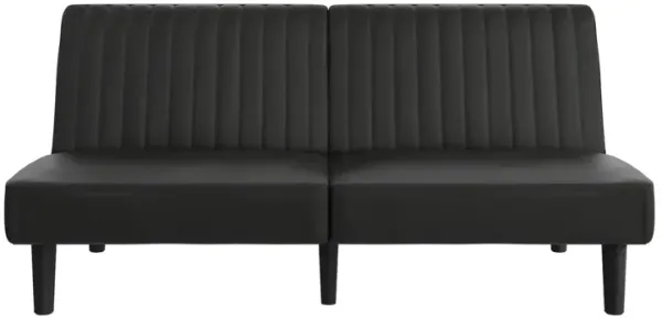 Atwater Living Mary Futon, Black Faux Leather