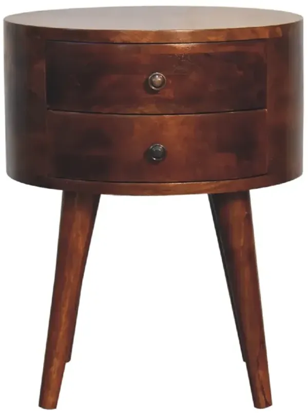 Odyssey Chestnut 2 Drawer Solid Wood Nightstand