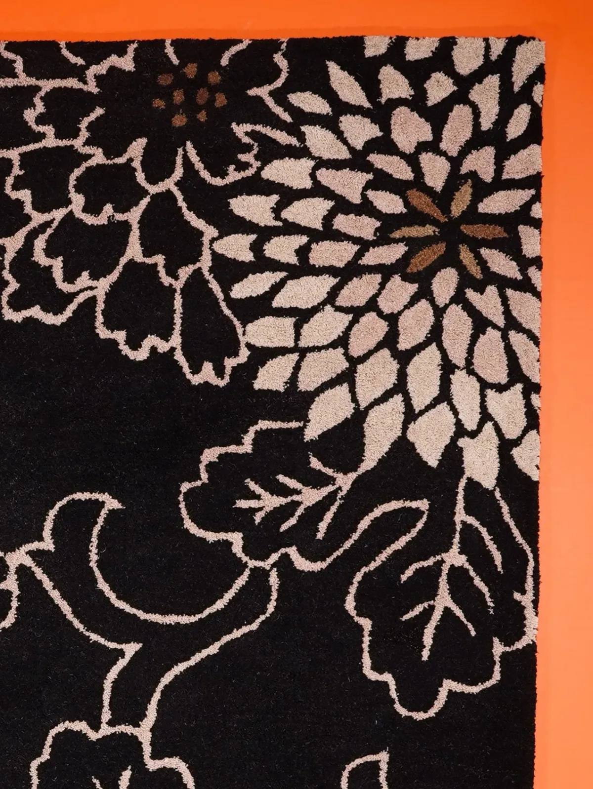 RUGSOTIC CARPETS HAND TUFTED WOOL ECO-FRIENDLY AREA RUGS  - 9'x12', Rectangle Shape, Black, Classic Oriental Traditional  Design, High Pile Handmade Area Rugs for Living Room, Bed Room (K00664)