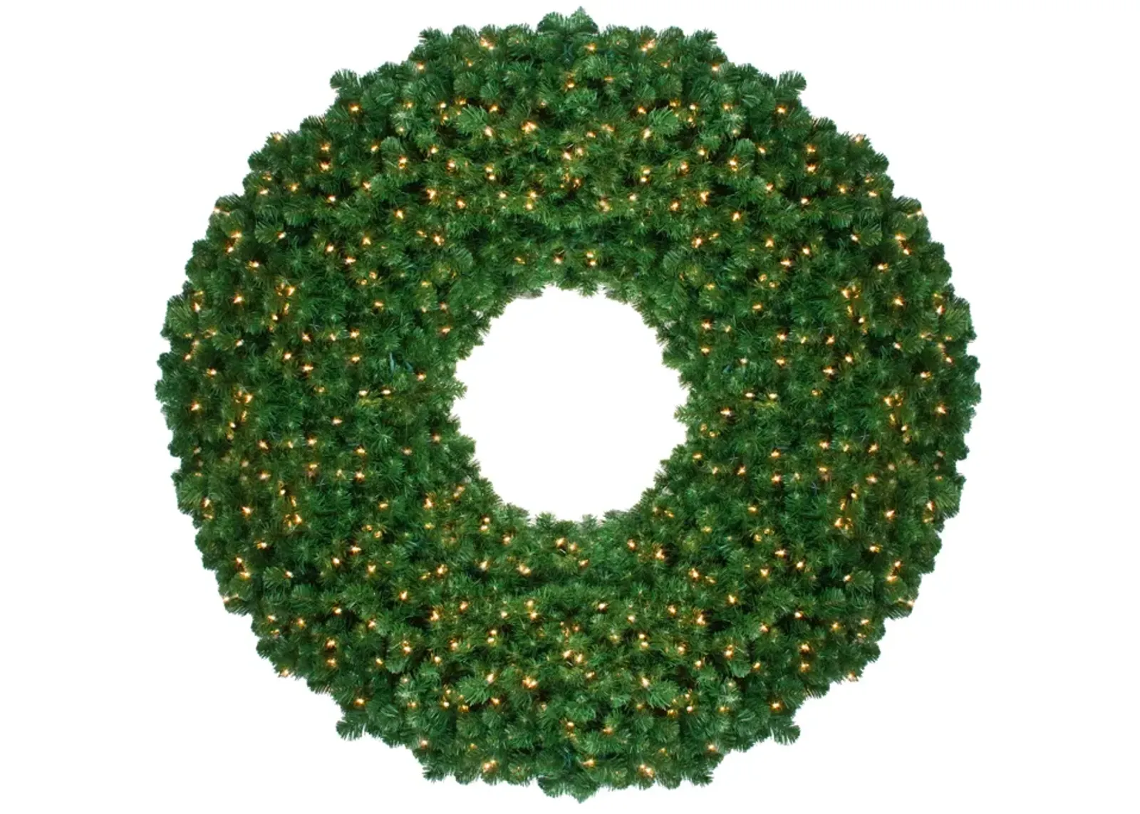 48" Pre-Lit Olympia Pine Artificial Christmas Wreath - Warm White Lights