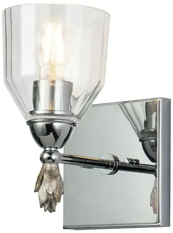 Lucas McKearn Felice 1 Light Wall Sconce In Polished Chrome With Silver Accents
