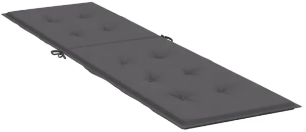 Outdoor Cushion for Lounge Chair, Tufted Dark Gray Oxford Fabric - Benzara