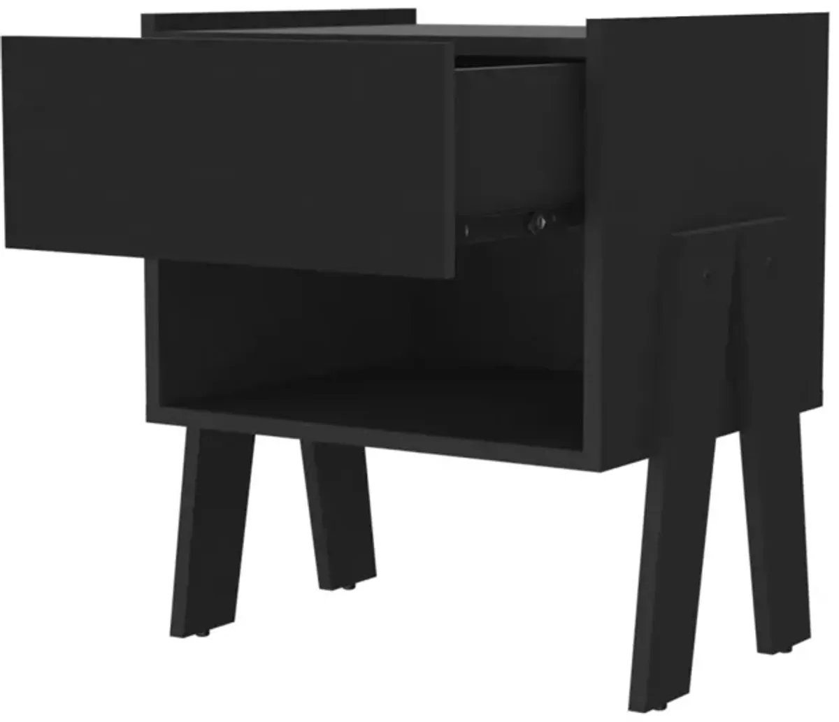 Hosley 1-Drawer 1-Shelf Nightstand Black Wengue