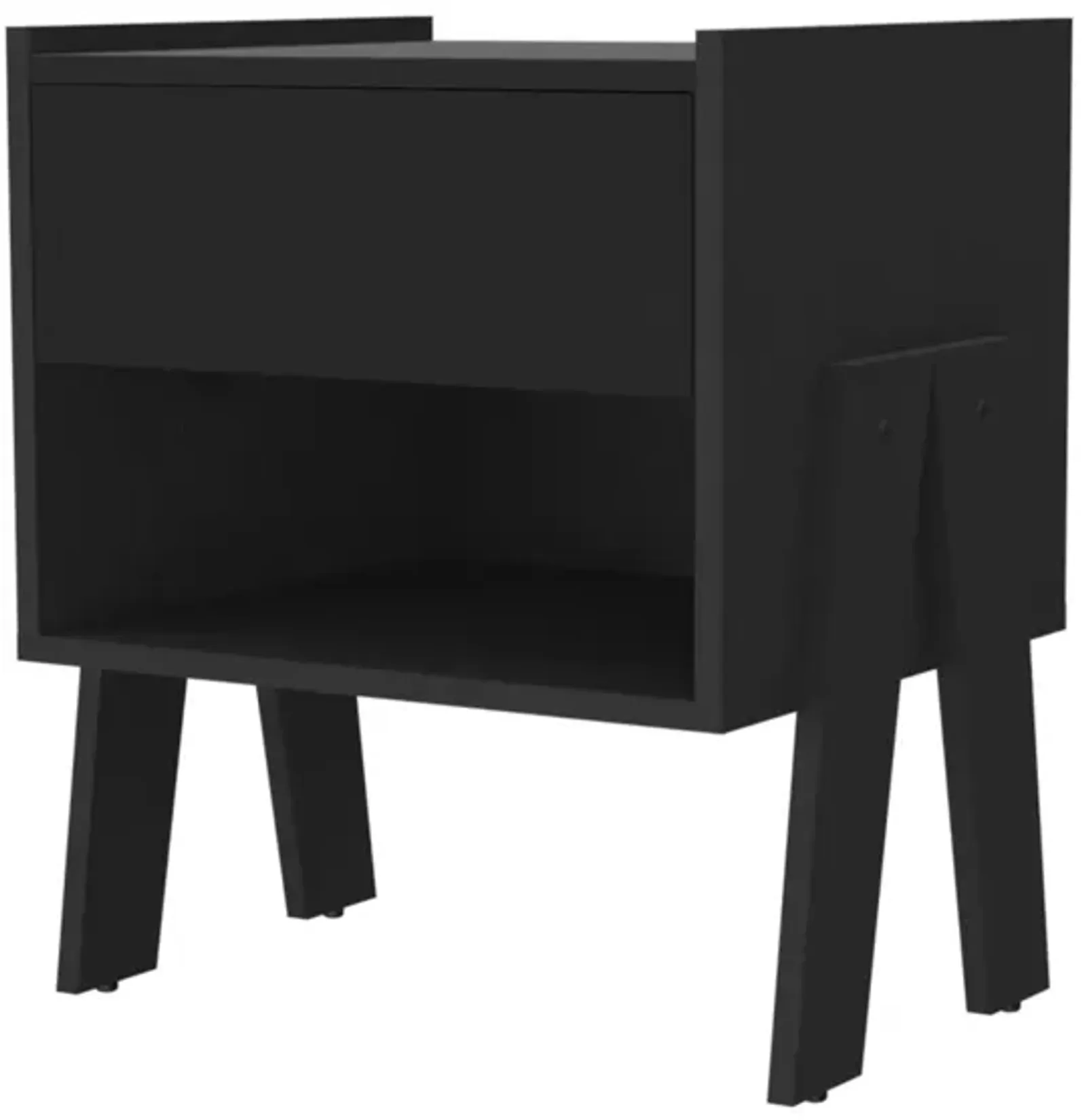 Hosley 1-Drawer 1-Shelf Nightstand Black Wengue