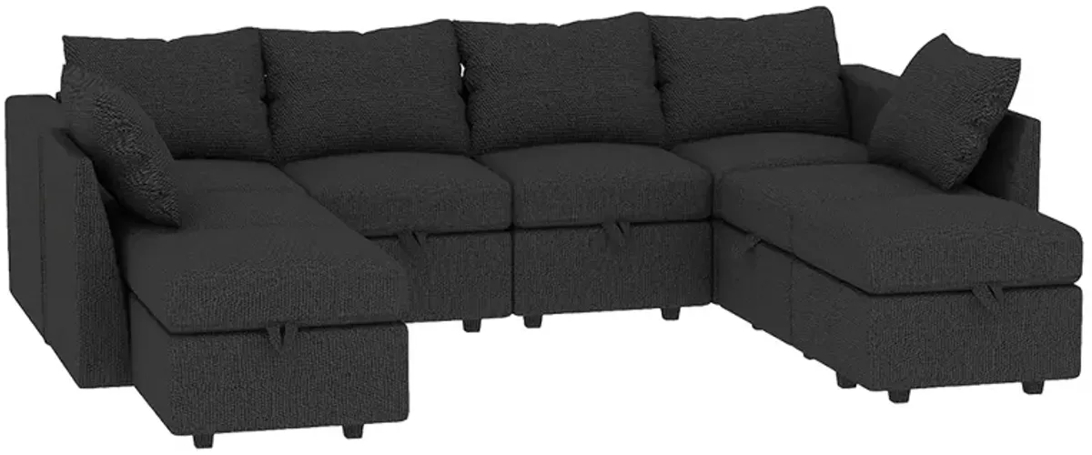 Livelylodge Modern L-Shaped Modular Sectional Sofa, Polyester Upholstery with Sturdy Wooden Frame, Comfortable Couch for Living Room or Office, Space-Saving Design 109''L x 78''W x 34''H