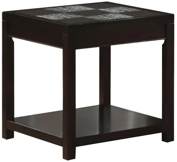 Monarch Specialties 7801E, Side, End, Nightstand, Lamp, Living Room, Bedroom, Laminate, Brown, Transitional Accent Table-Espresso Veneer, 24.00" L x 24.00" W x 26.00" H, Cappuccino