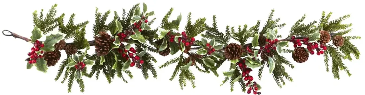 HomPlanti 54" Holly Berry Garland