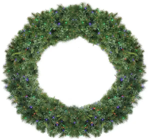 Pre-Lit Ashcroft Cashmere Pine Commercial Artificial Christmas Wreath - 72-Inch  Multi LED Lights