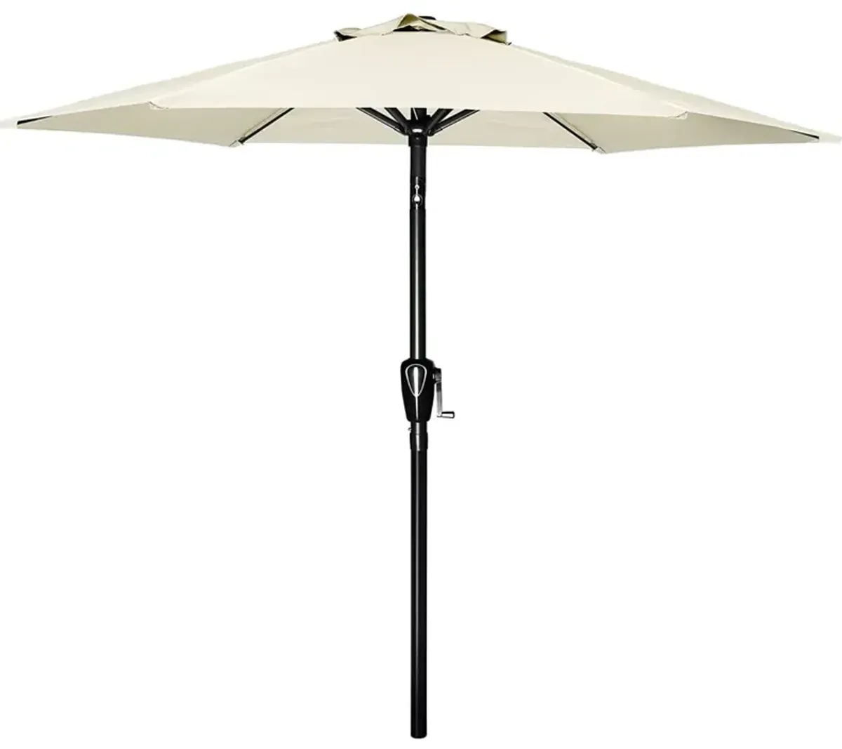 Simple Deluxe 7.5' Patio Outdoor Table Market Yard Umbrella with Push Button Tilt/Crank, 6 Sturdy Ribs for Garden, Deck, Backyard, Pool, 7.5ft