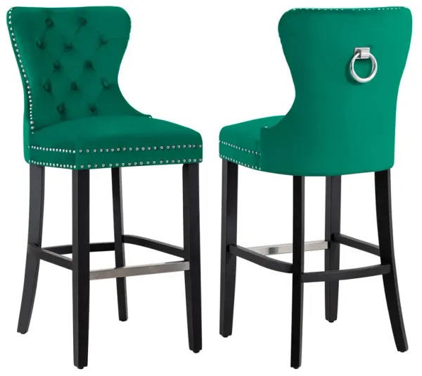 WestinTrends Tufted Velvet Bar Stool (Set of 2)