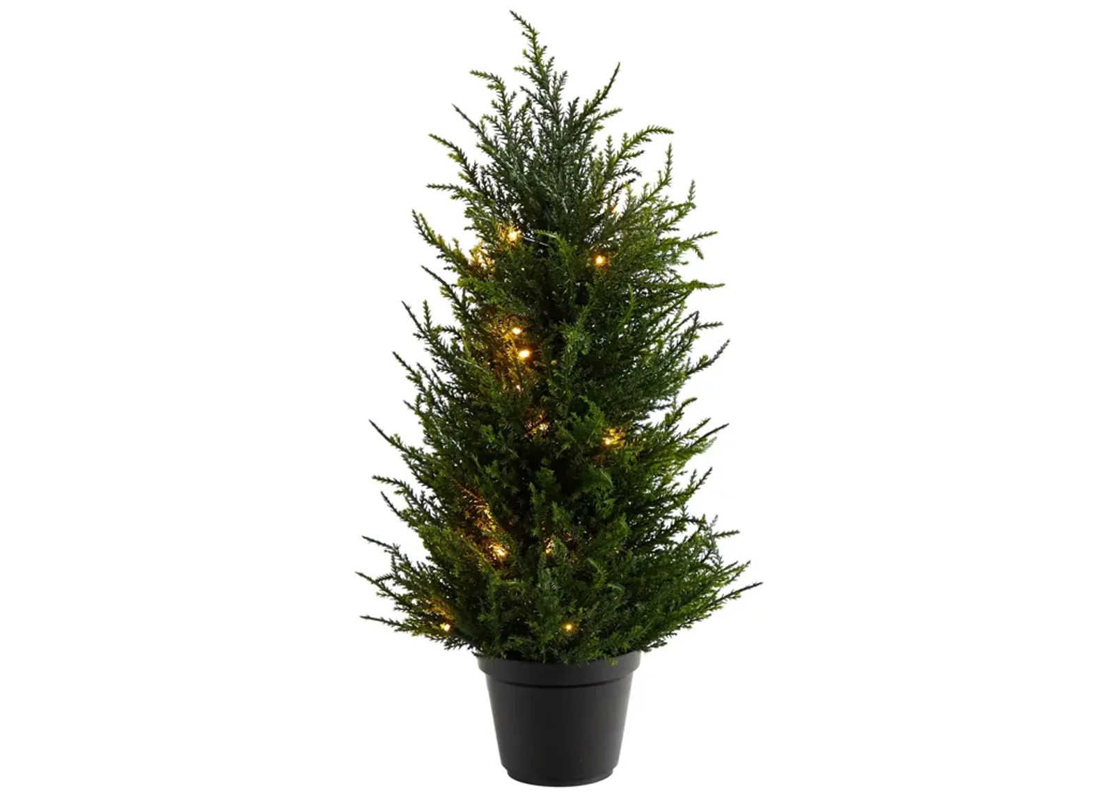 HomPlanti 18 Inches Cedar Artificial Tree with LED Lights UV Resistant (Indoor/Outdoor)