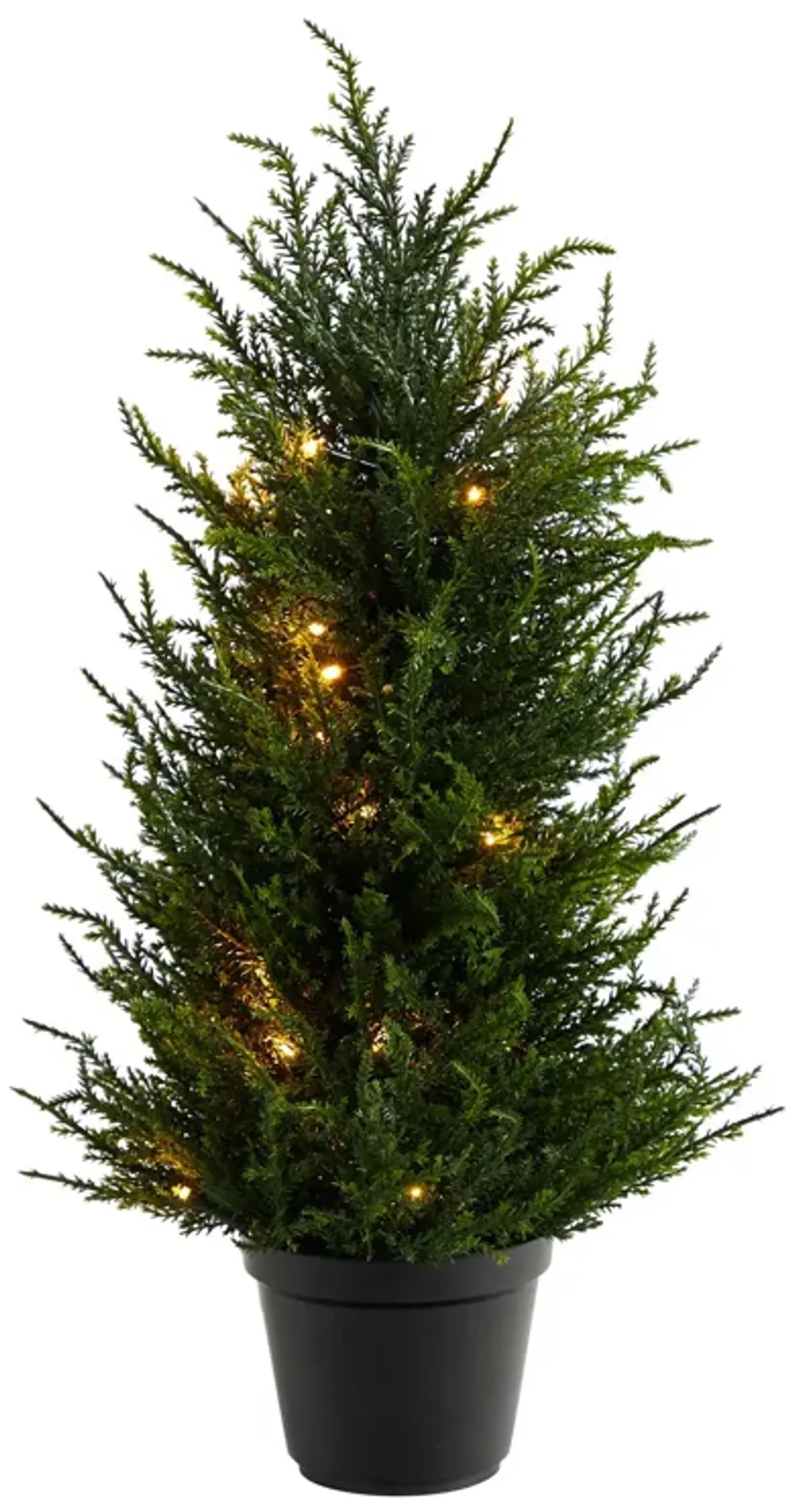 HomPlanti 18 Inches Cedar Artificial Tree with LED Lights UV Resistant (Indoor/Outdoor)