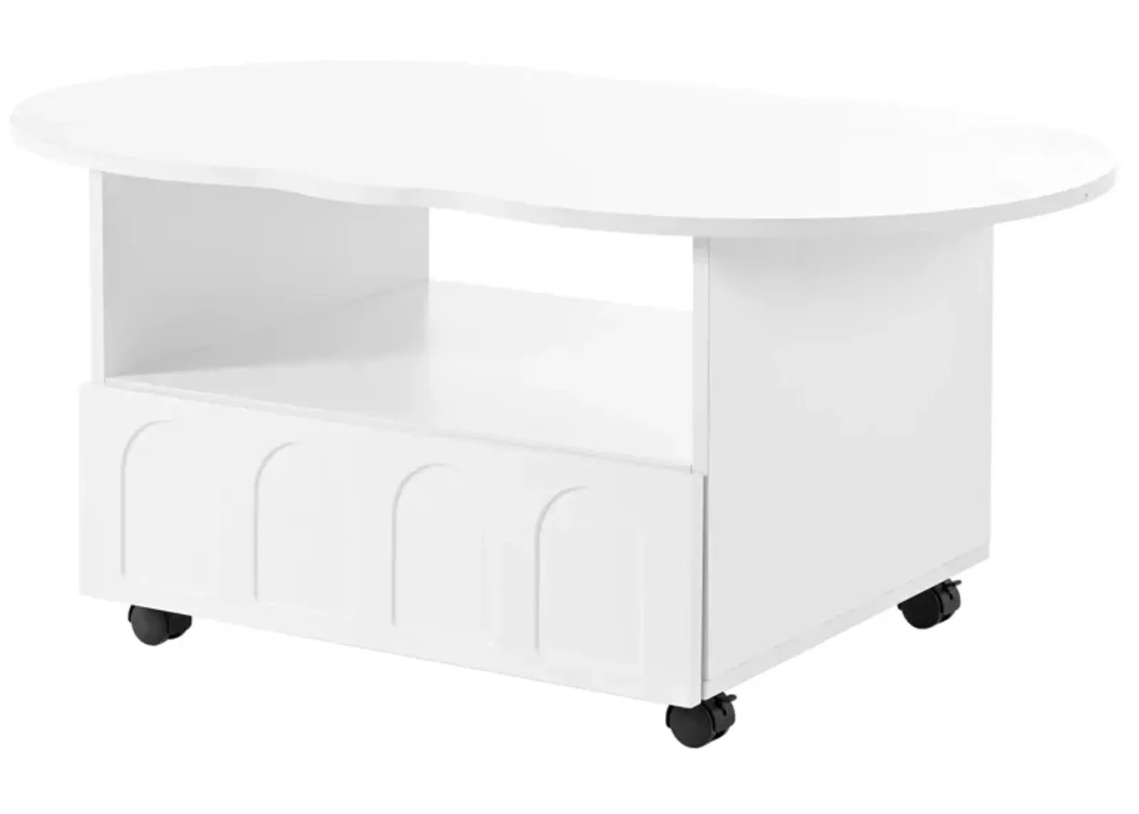 Merax Flexible Cream Style Coffee Table with Wheels