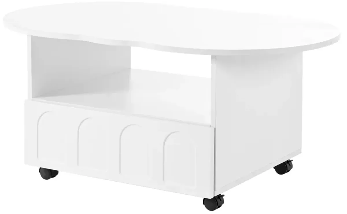 Merax Flexible Cream Style Coffee Table with Wheels