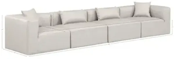 Meridian Furniture Cube Cream Vegan Leather Modular Sofa