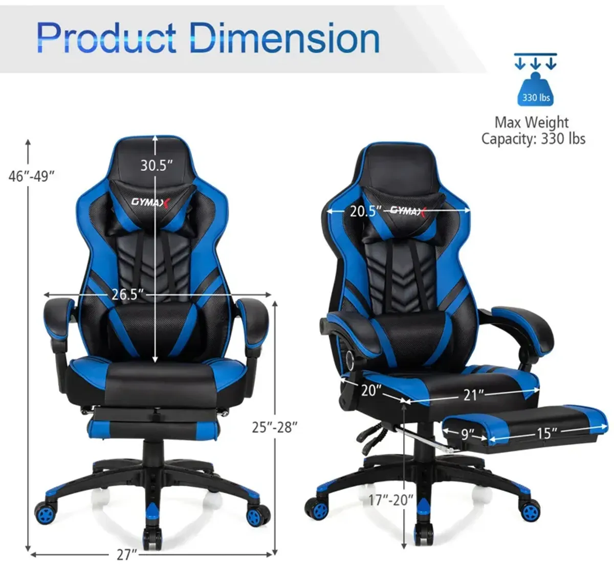 Costway Office Computer Desk Chair Gaming Chair Adjustable Swivel