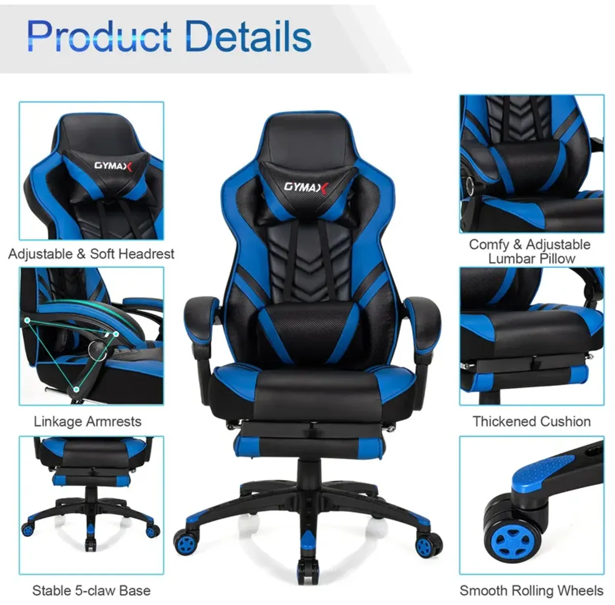 Costway Office Computer Desk Chair Gaming Chair Adjustable Swivel