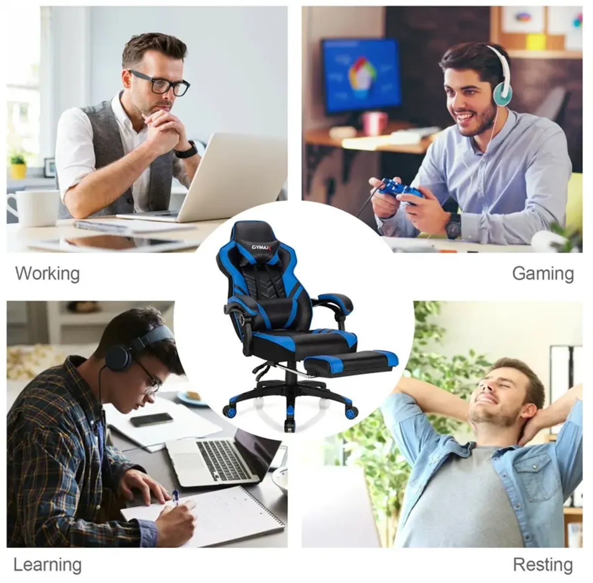 Costway Office Computer Desk Chair Gaming Chair Adjustable Swivel