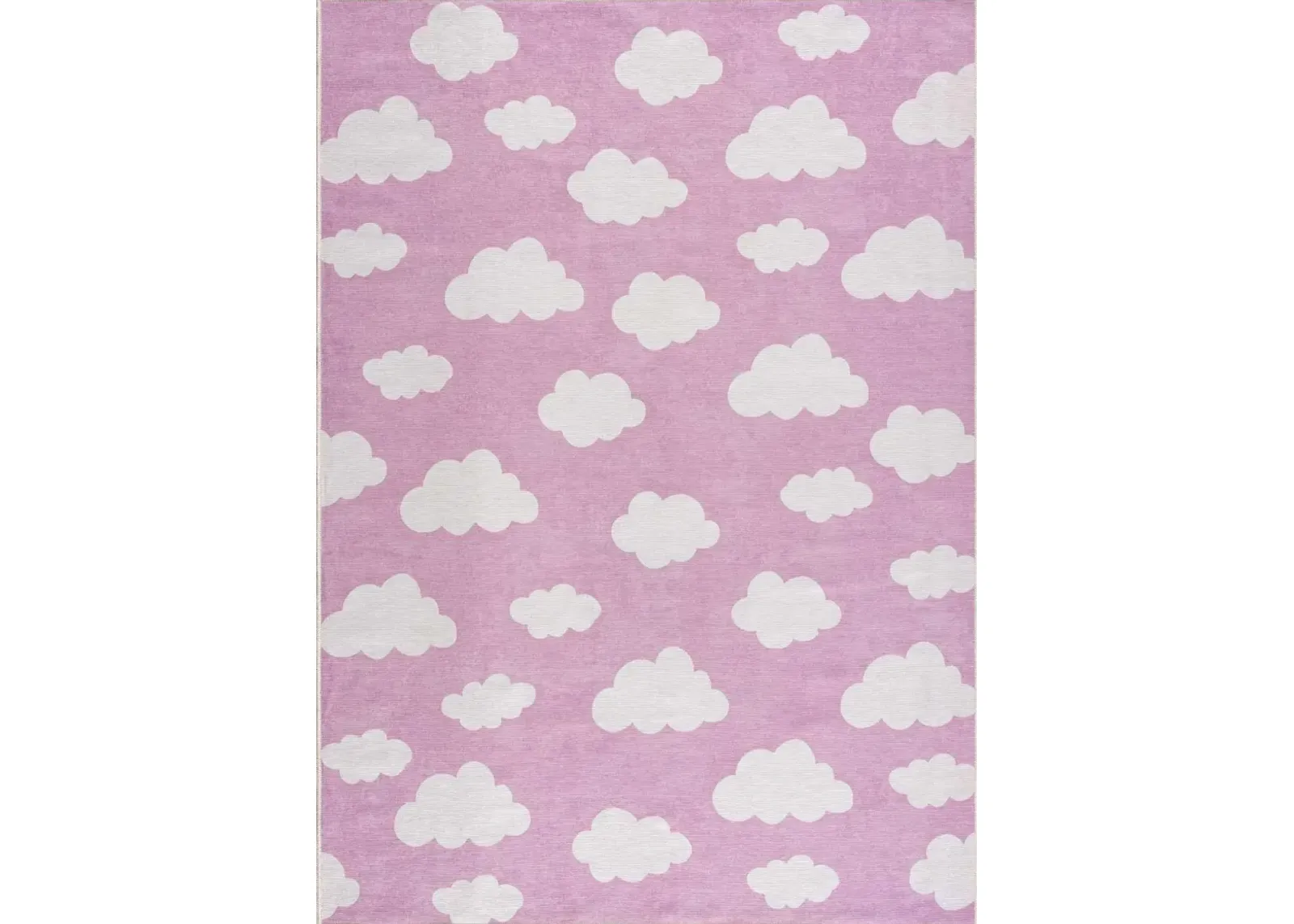 Nizar Pink Cloud Washable Kids Rug