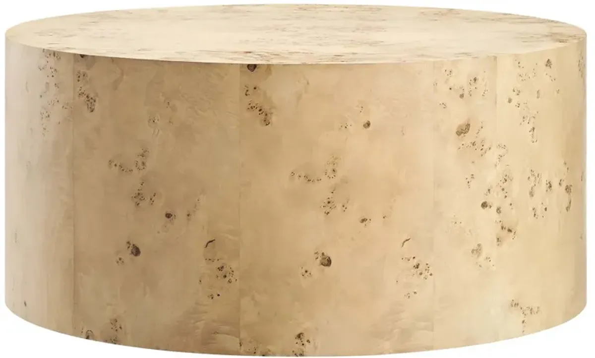 Cosmos 35" Round Burl Wood Coffee Table