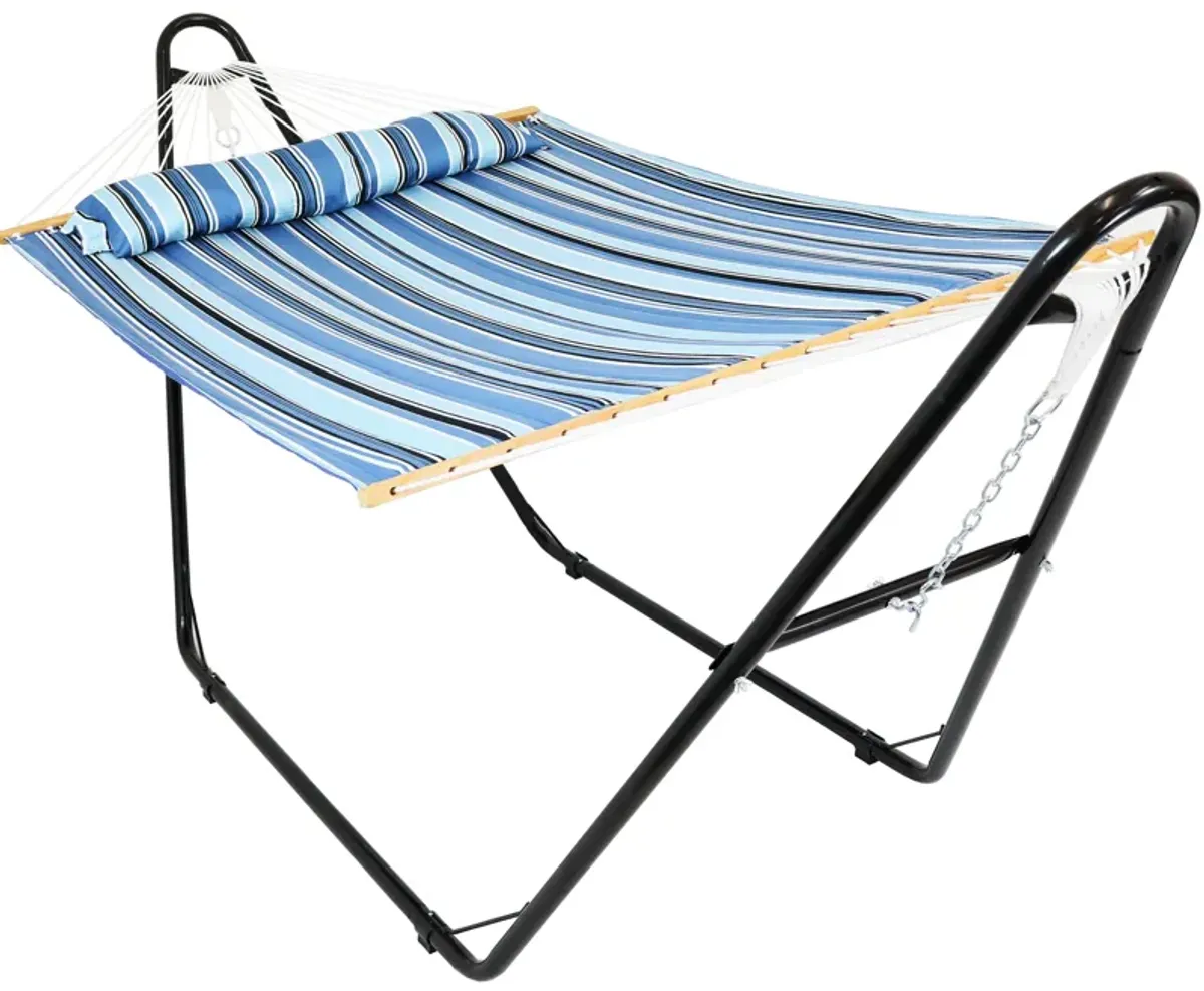 Sunnydaze 2-person Quilted Hammock with Universal Steel Stand