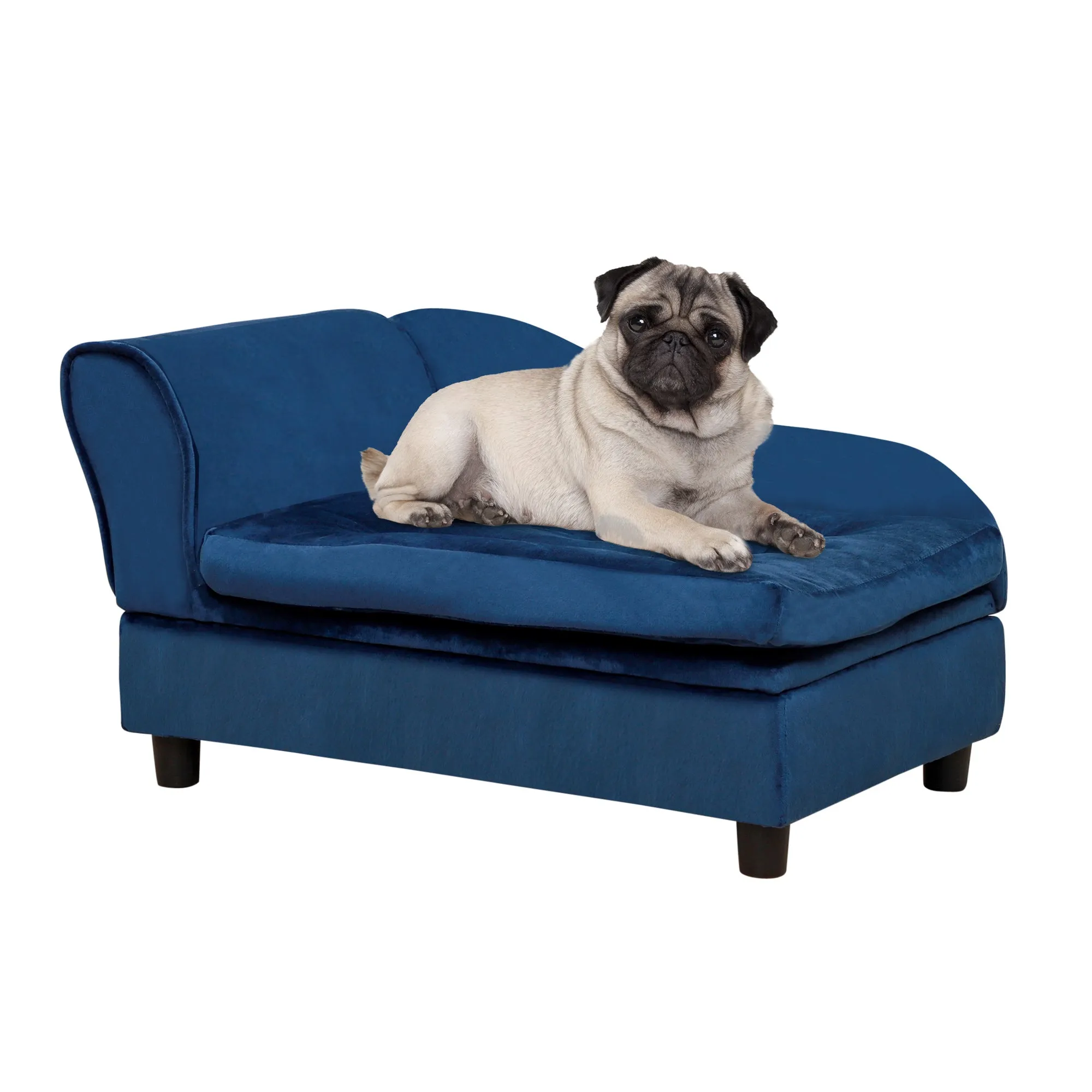 Blue Pet Lounger: Sofa Bed with Storage for Cats and Small Dogs