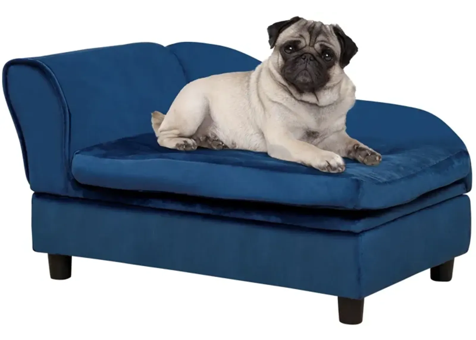 Blue Pet Lounger: Sofa Bed with Storage for Cats and Small Dogs