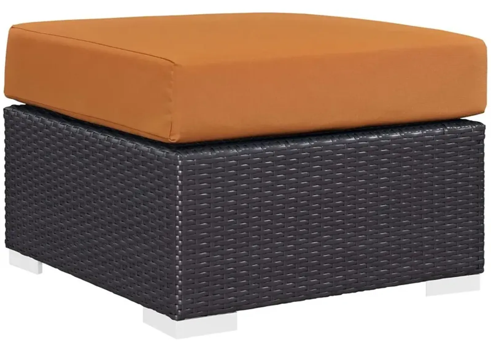 Modway Convene Outdoor Patio Fabric Square Ottoman