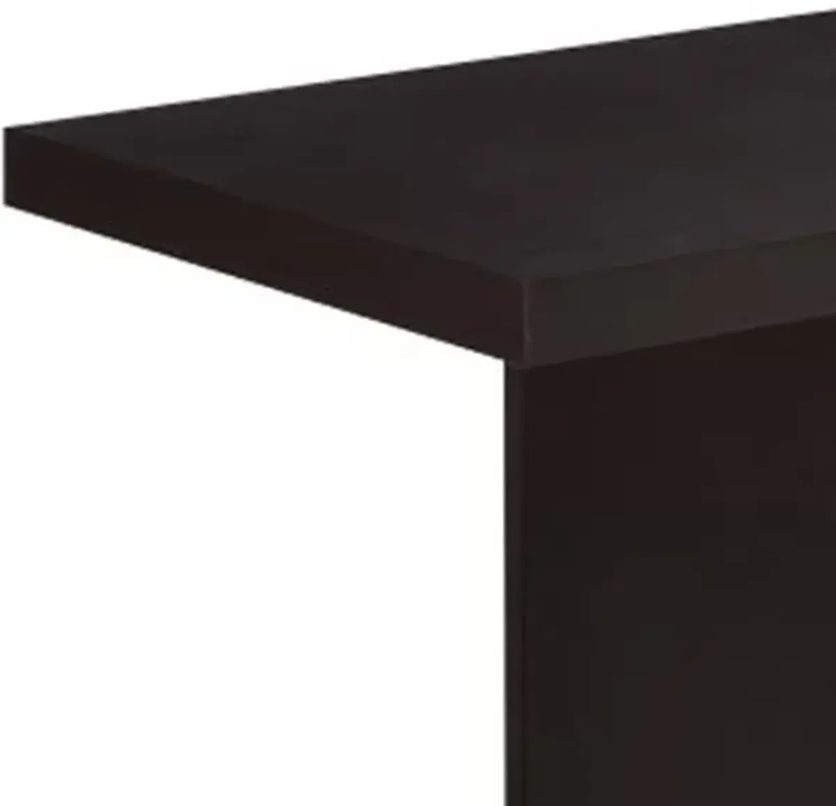 Contemporary Sofa Table With Pedestal Base, Cappuccino Brown-Benzara