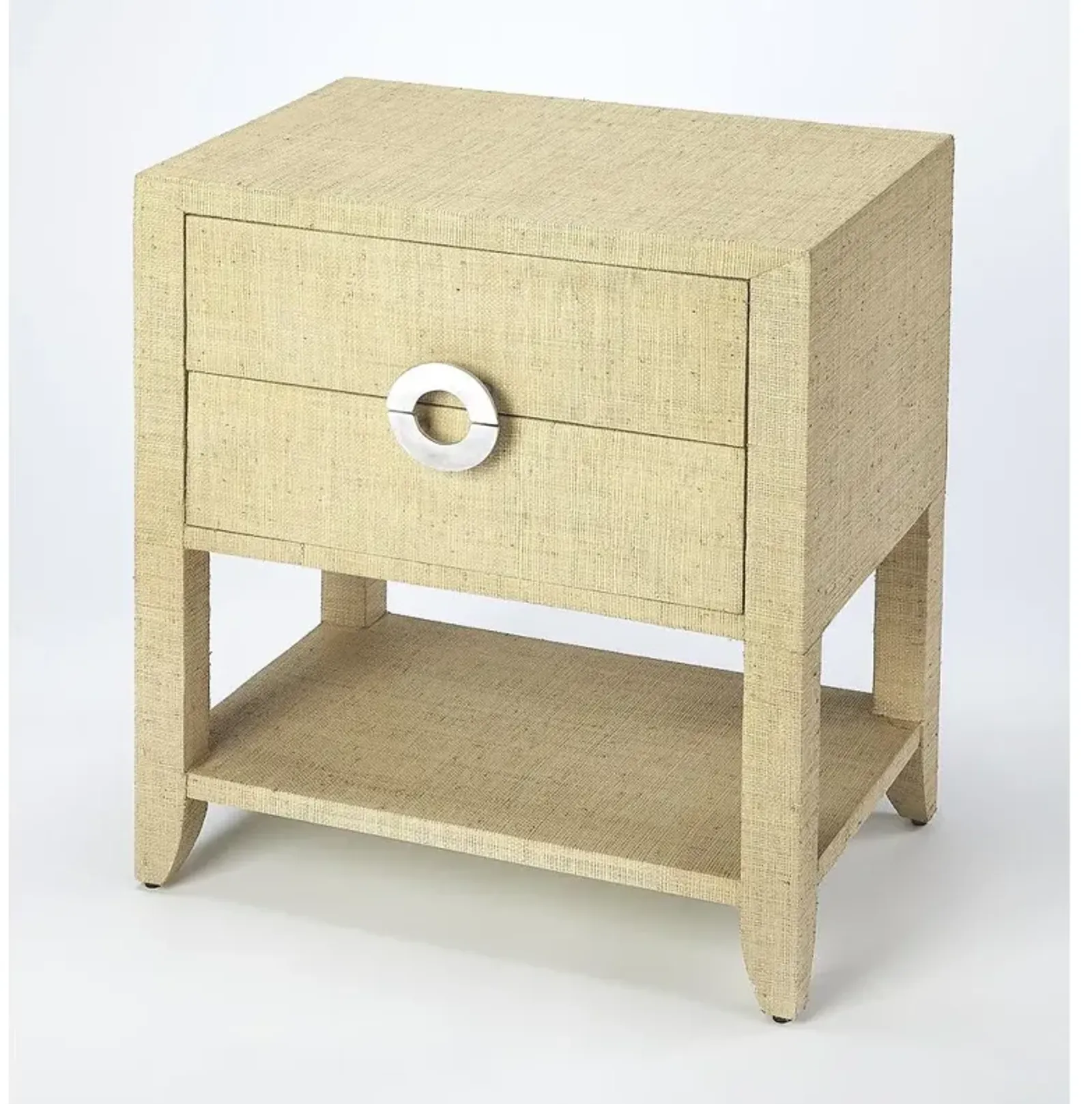 Chic Cream Raffia End Table, Belen Kox