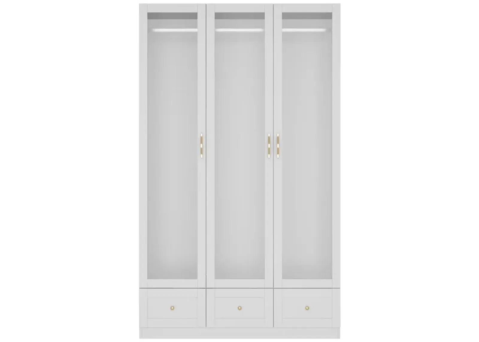 Elegent Wardrobe With Tempered Glass Door And Adjustable Lights