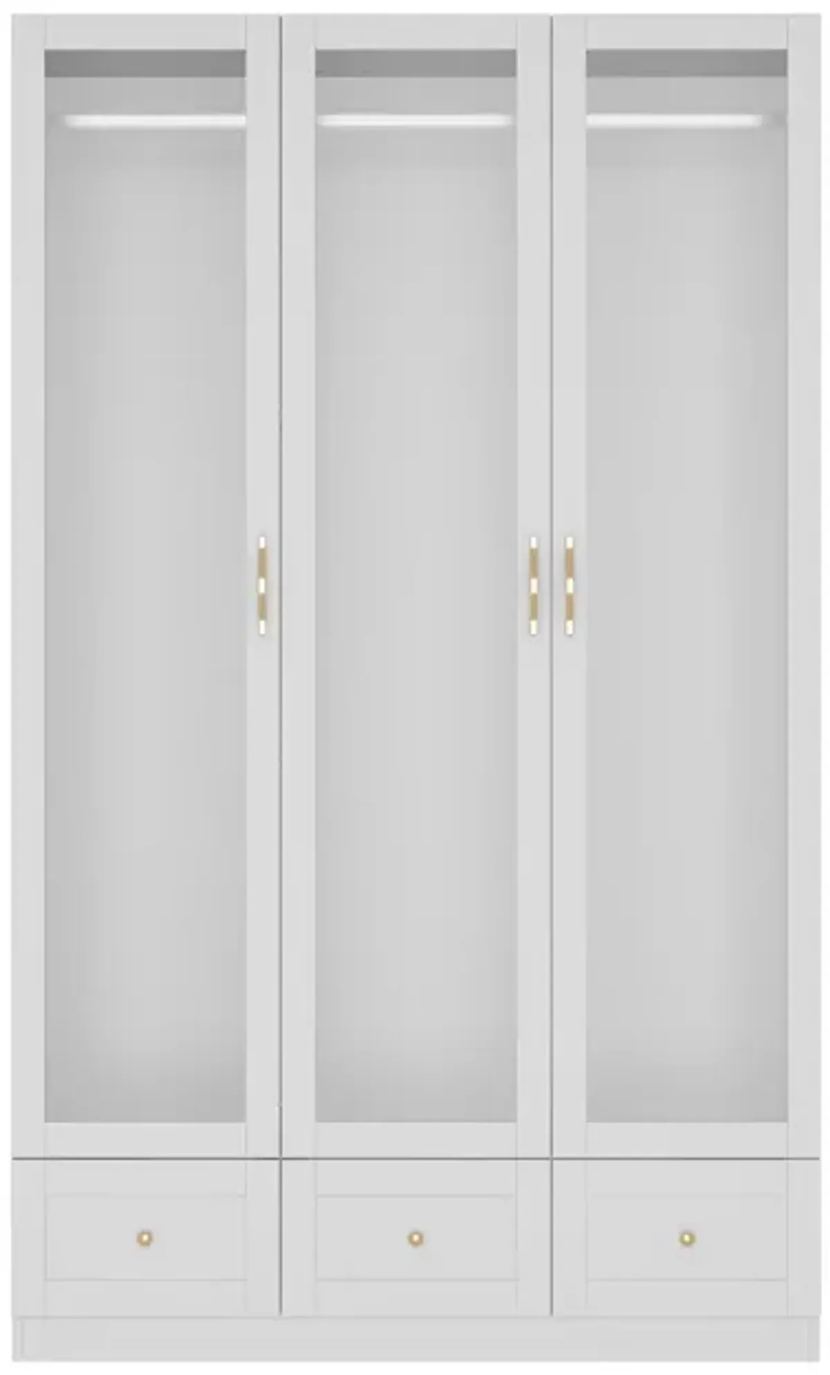 Elegent Wardrobe With Tempered Glass Door And Adjustable Lights