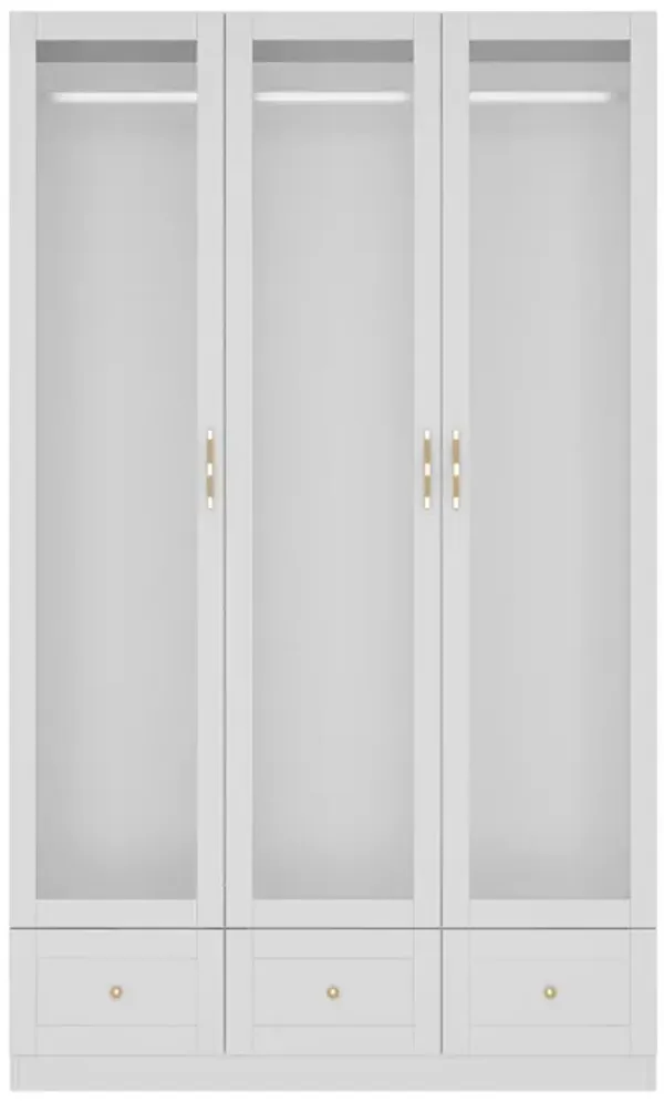 Elegent Wardrobe With Tempered Glass Door And Adjustable Lights