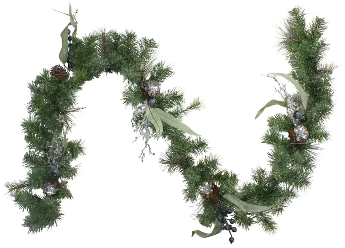 6' x 12" Pine and Blueberries Artificial Christmas Garland - Unlit