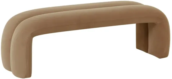 Leigh Cream Velvet Channeled Bench