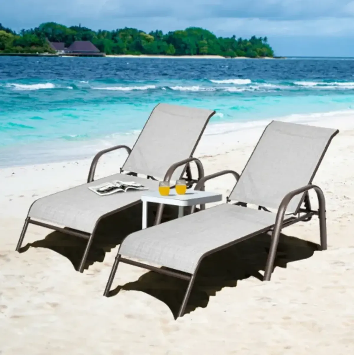 Set of 2 Patio Lounge Chairs