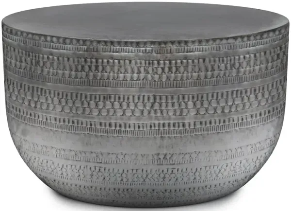 Simpli Home Johnsen Metal Coffee Table In Antique Silver