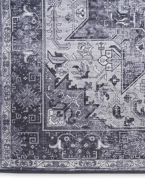 Nourison Washables NWB15 Charcoal/Gray 2'2" x 8' Rug