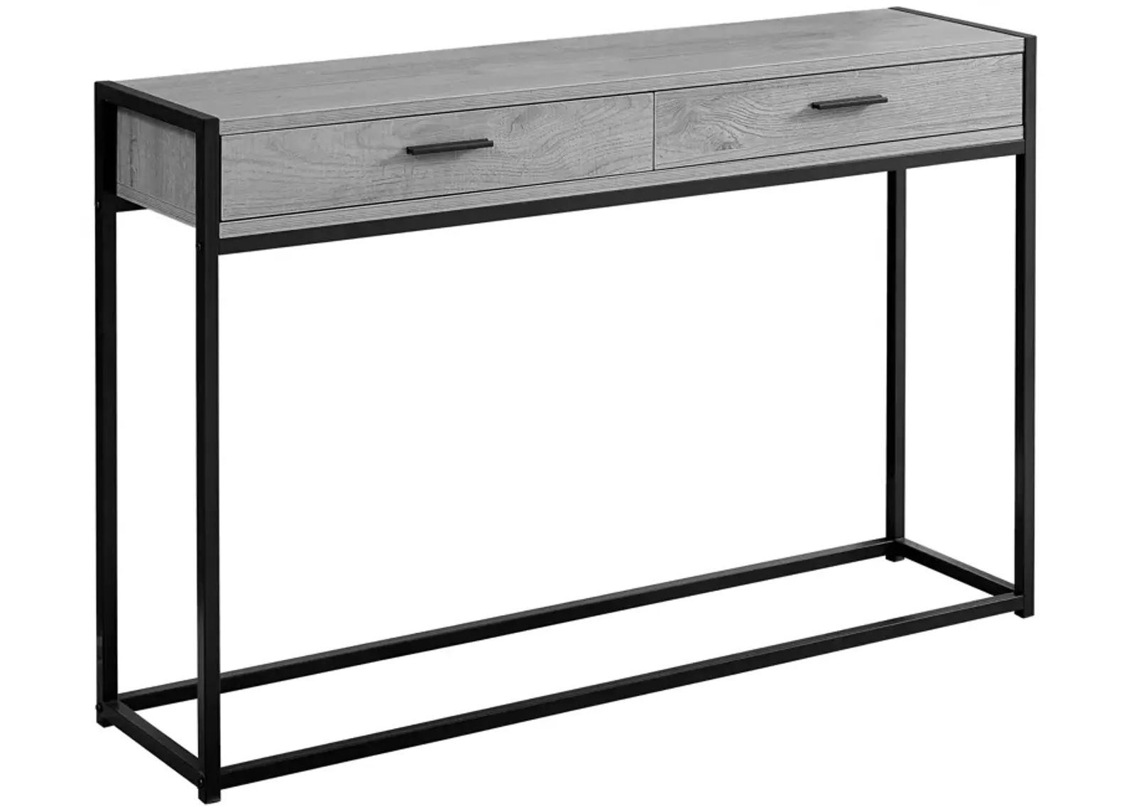 Monarch Specialties I 3510 Accent Table, Console, Entryway, Narrow, Sofa, Storage Drawer, Living Room, Bedroom, Metal, Laminate, Grey, Black, Contemporary, Modern