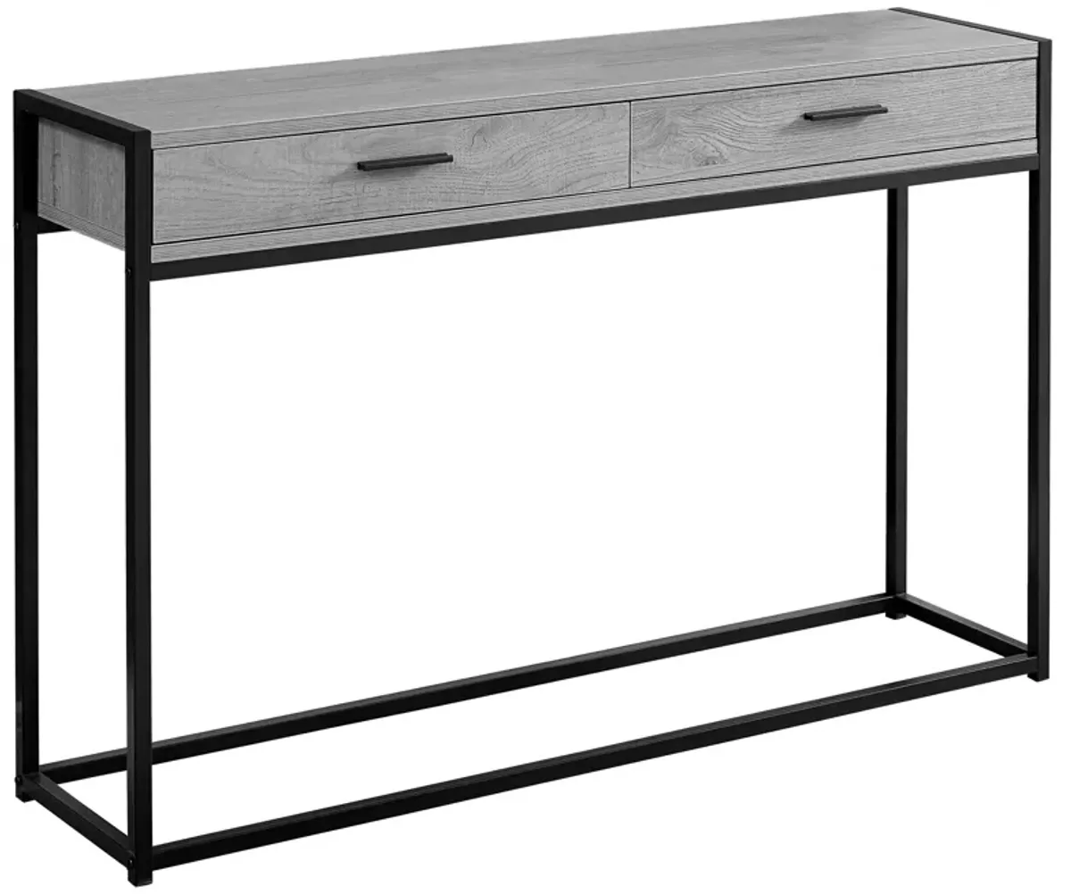 Monarch Specialties I 3510 Accent Table, Console, Entryway, Narrow, Sofa, Storage Drawer, Living Room, Bedroom, Metal, Laminate, Grey, Black, Contemporary, Modern