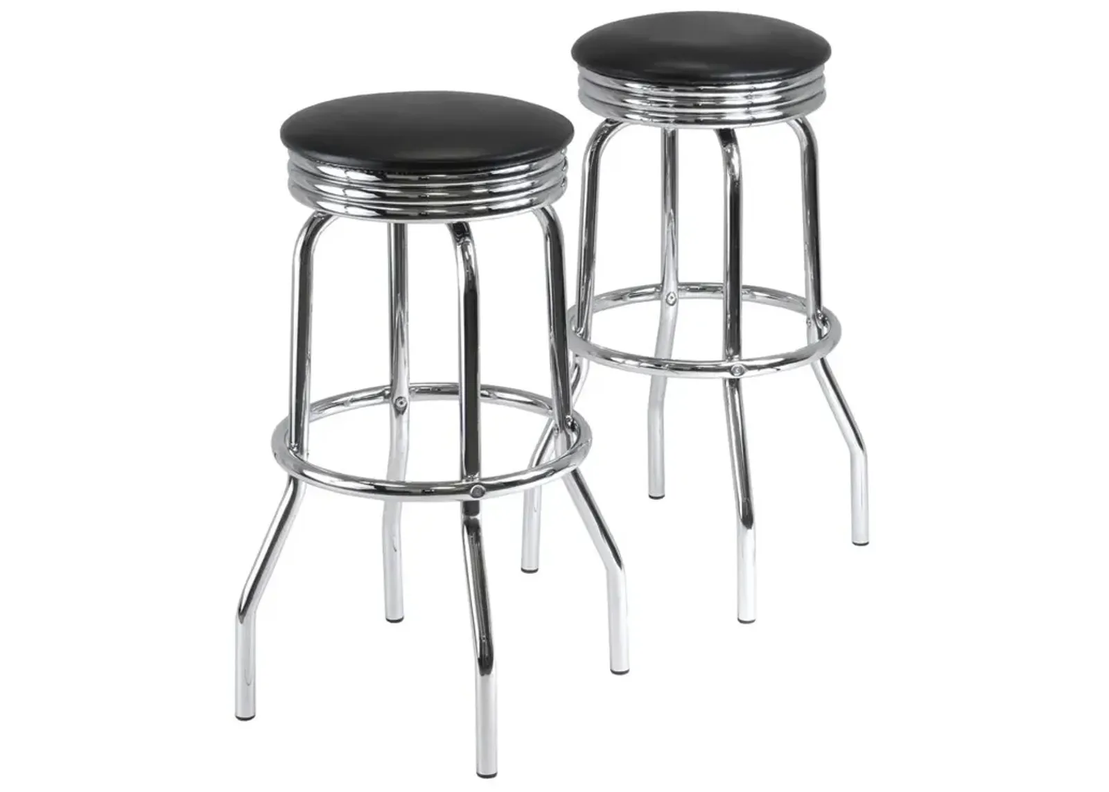 Summit 2-PC Swivel Stools with Faux Leather