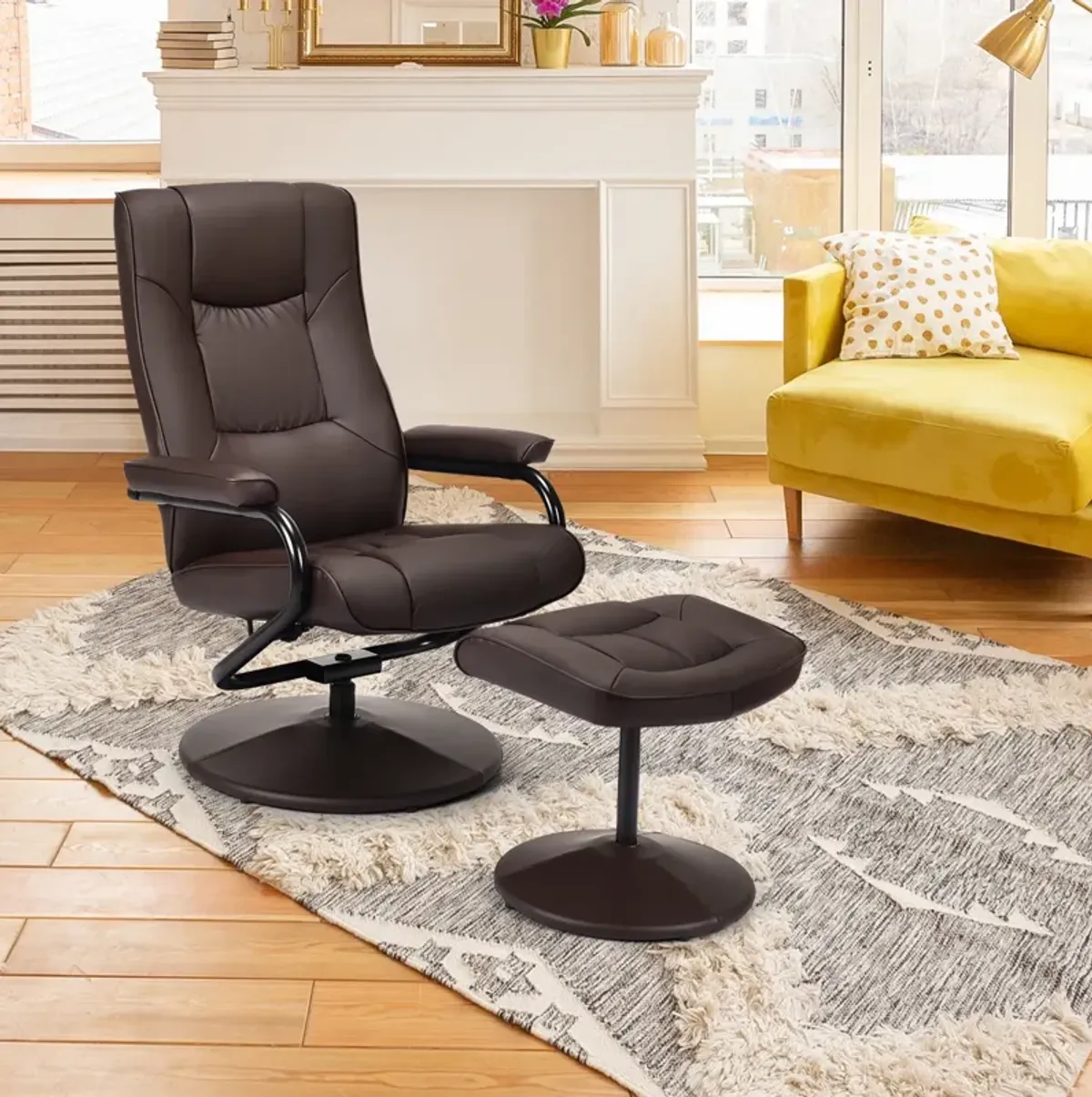 360° Swivel Recliner Chair with Ottoman