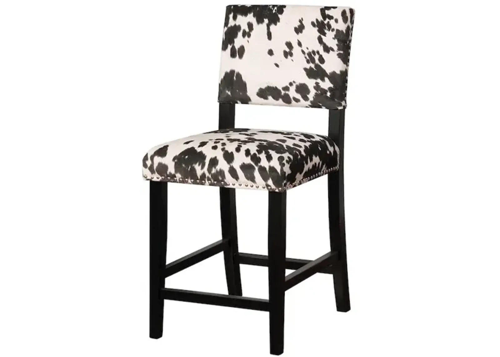 Linon Corey Black Cow Print Counter Stool