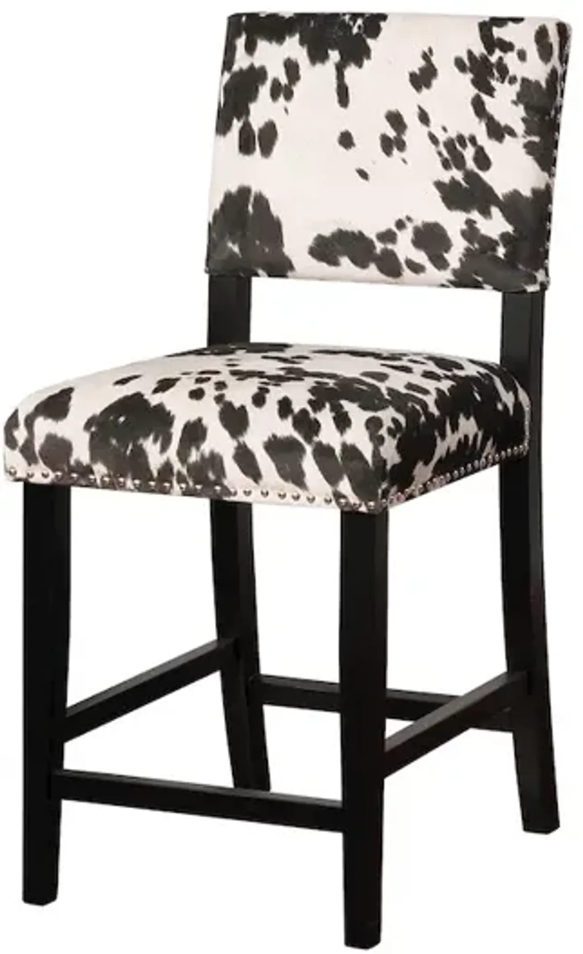 Linon Corey Black Cow Print Counter Stool