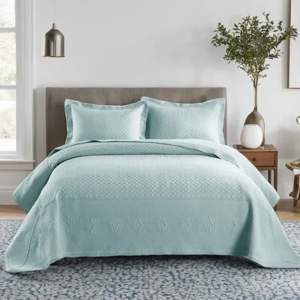 MarCielo 3 PCS 100% Cotton Oversized Bedspread Quilt Set TM -King