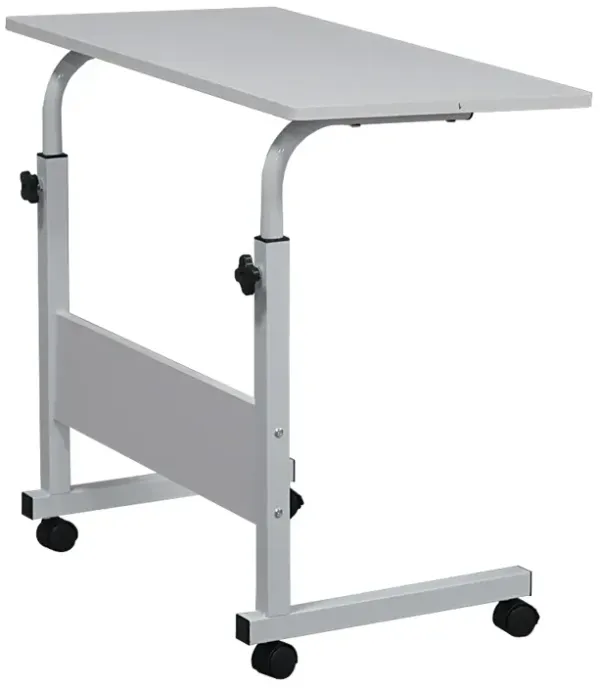 Adjustable Removable Side Table with Baffle, E1 15MM MDF & Steel for Home or Office