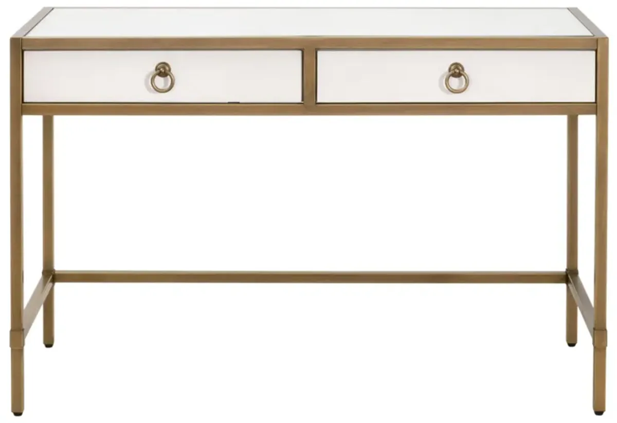 Strand Shagreen Desk, White