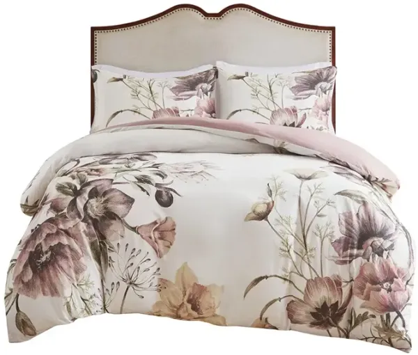 Gracie Mills Kyrie 3-Piece Cotton Printed Duvet Cover Set