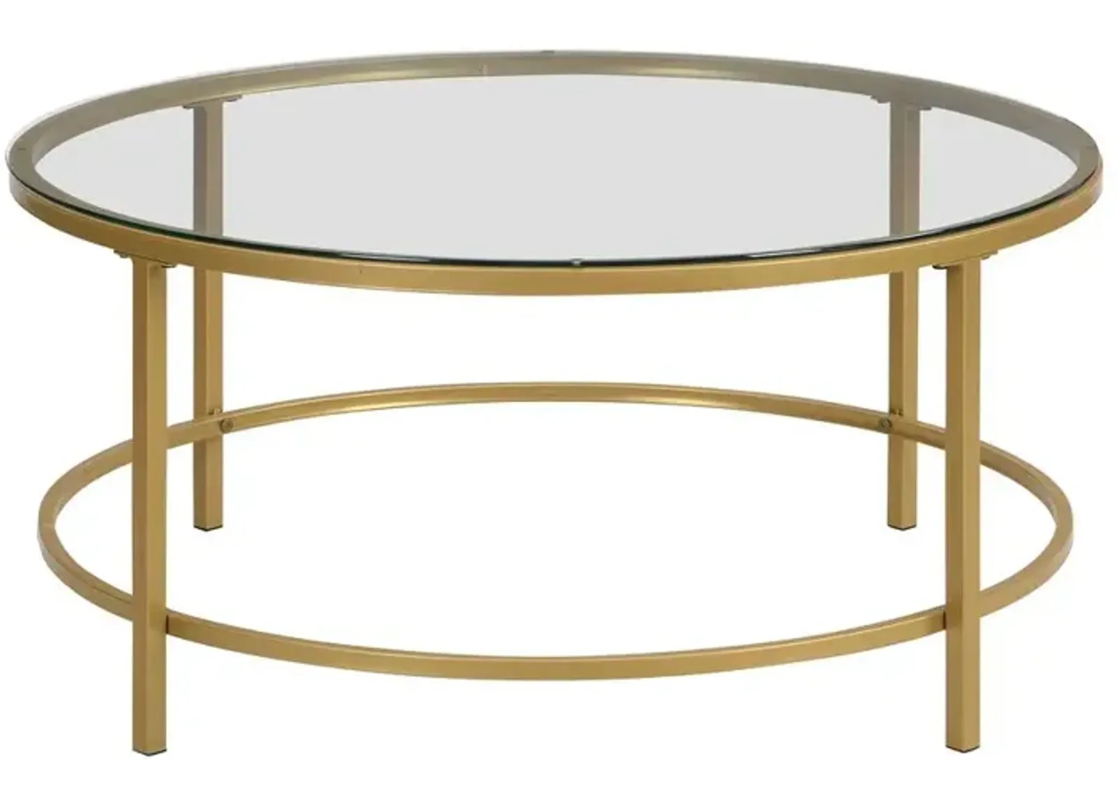 Carolina Living Verazano Glass Top 36 Round Coffee Table - Gold